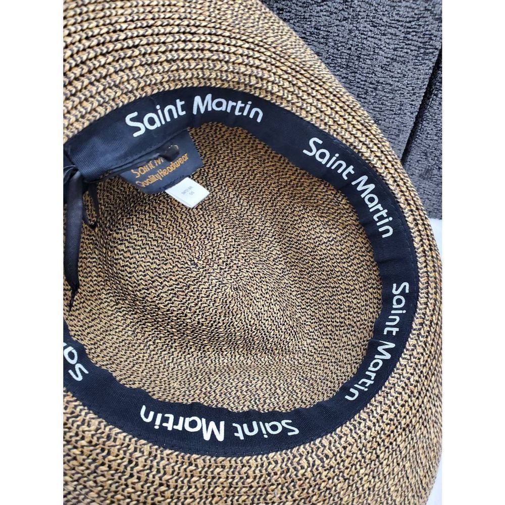 Saint Martin Straw Fedora Men's Hat OS - Picture 10 of 11